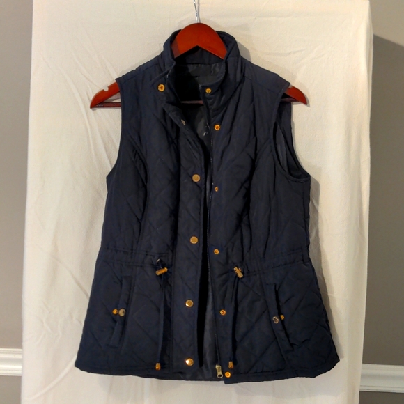 Cynthia Rowley Quilted Vest Blue Sz S - Picture 2 of 7